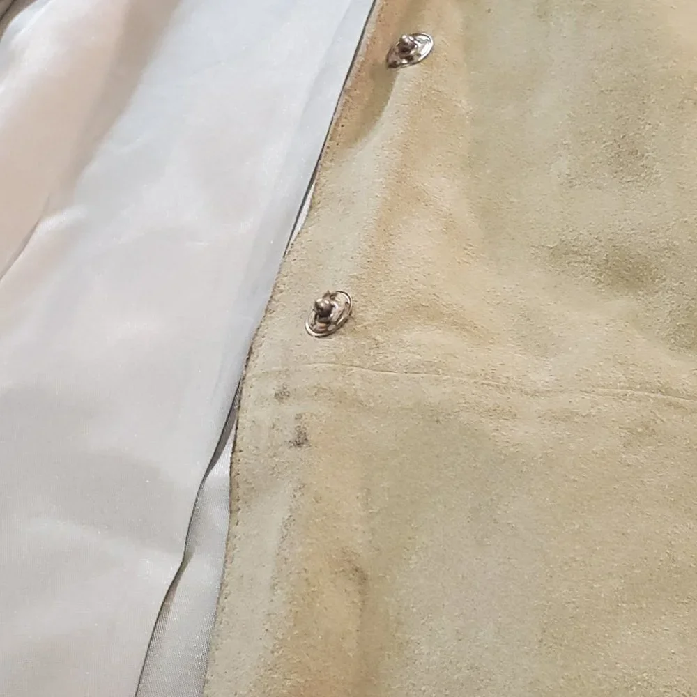 BANANA REPUBLIC Genuine Suede Jacket - Light Camel - Vintage - Picture 9 of 11